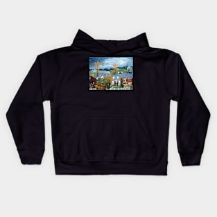 halloween scenes grandma moses Kids Hoodie